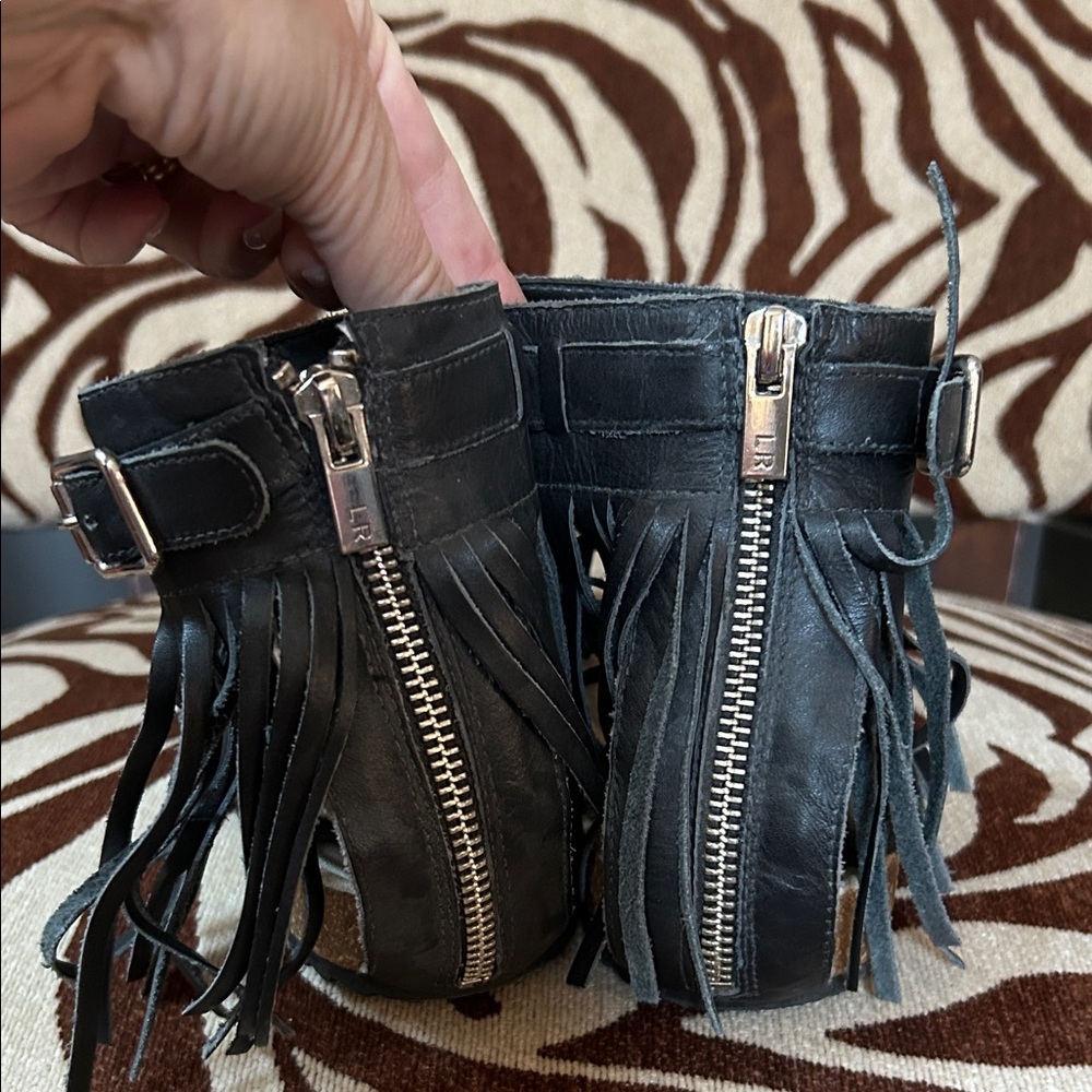 Loeffler Randall Black Fringe Sandals - Picture 2 of 7